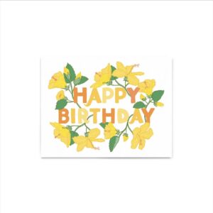 【Nico Made 】グリーティングカード – Birthday Yellow Hibiscus